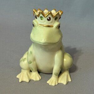 Vintage Lenox Frog Prince Figurine Jeweled Anthropomorphic Toad Jewels Crown